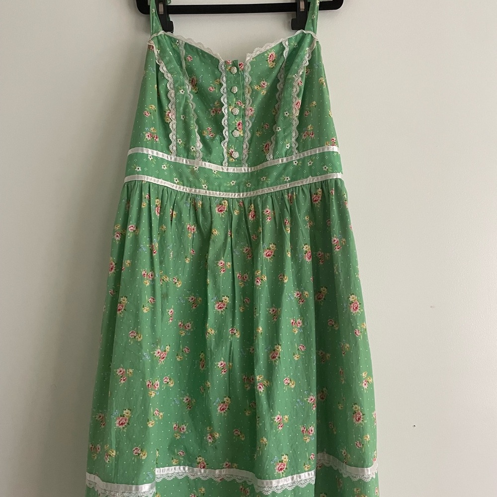 Gunne Sax for ModCloth 2025 Green Floral Sundress 1X